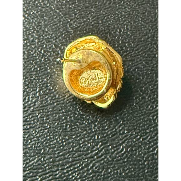 Vintage Kenneth Jay Lane KJL Lion Interchangeable Post Earrings - Picture 4 of 4